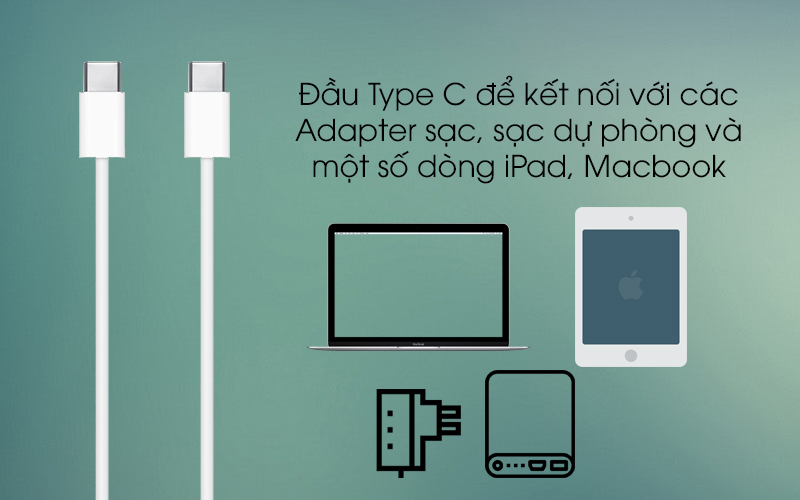 Cáp Type C - Type C 1 m Apple MUF72 Trắng