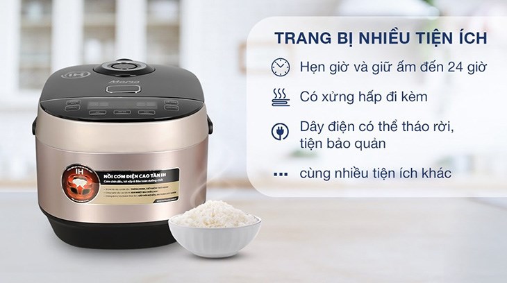 Nồi cơm cao tần Sunhouse Mama 1.8 lít SHD8959 được tích hợp chế độ hẹn giờ trước 24 tiếng vô cùng tiện lợi