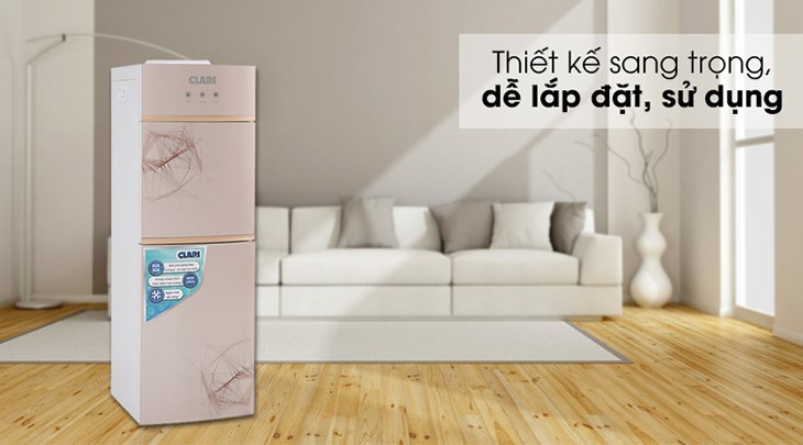 Cây nước nóng lạnh Clari YLR-5L(1010) 520W có thiết kế nhỏ gọn, sang trọng, tạo điểm nhấn cho không gian sử dụng