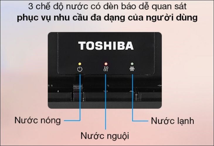 Đèn báo nóng lạnh của cây nước nóng lạnh Toshiba RWF-W1917TV 650W dễ quan sát và theo dõi