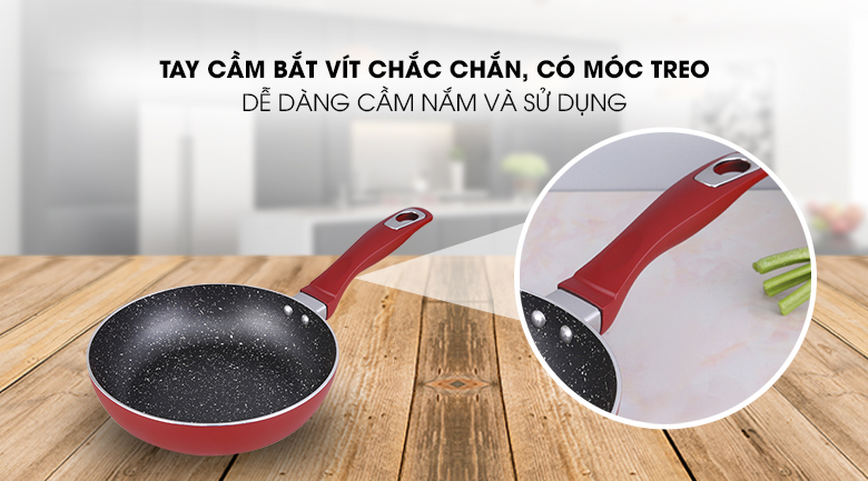 Tay cầm chắc chắn, cách nhiệt tốt