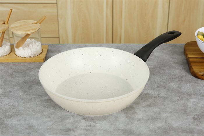 Chảo nhôm sâu chống dính Green Cook GCP226-26IH phủ lớp chống dính PTFE vân đá 5 lớp, an toàn cho sức khỏe