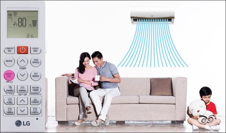 Mở máy và chọn chế độ làm lạnh, nhấn nút ENERGY CTRL