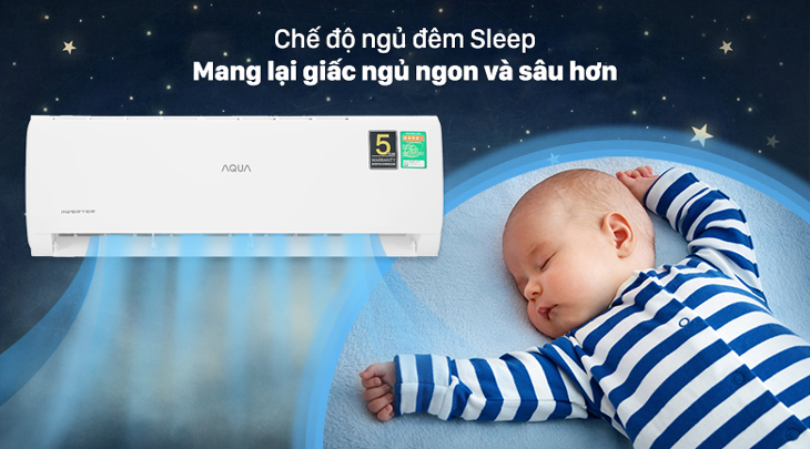 Chế độ Sleep của máy lạnh Aqua mang lại cho người dùng có giấc ngủ sâu hơn
