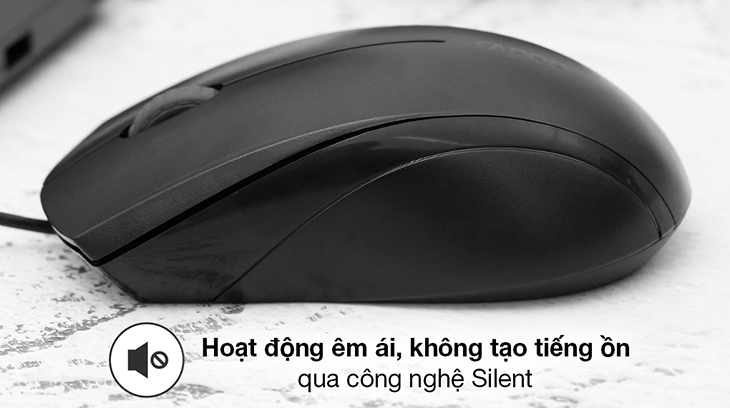 Chuột Có Dây Silent Rapoo N1200 Đen