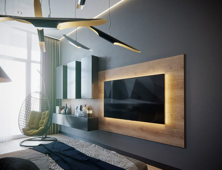 Khoảng cách treo tivi phòng ngủ hợp lý