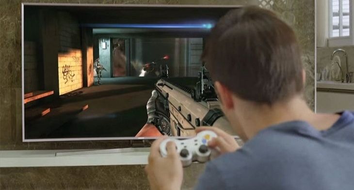 Chơi game trên màn hình tivi