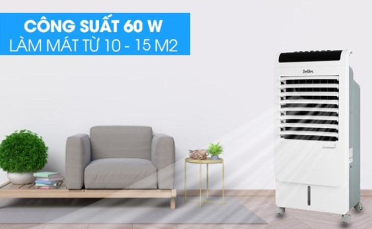 Quạt điều hòa Delites DEL-AC07CR với công suất 60W làm mát hiệu quả cho không gian của bạn mà còn  tiết kiệm điện