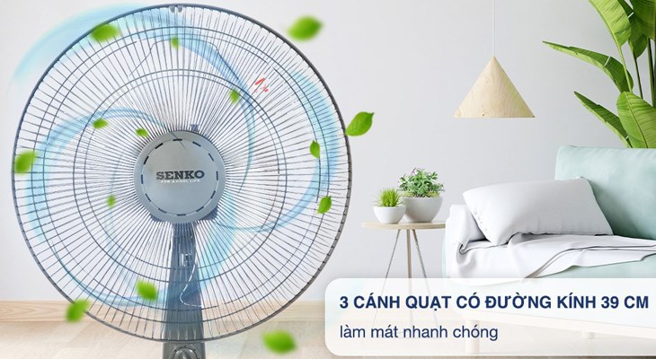 Bạn có thể sử dụng thêm Quạt đứng Senko DH1600 trong phòng điều hòa để giúp không gian thông thoáng