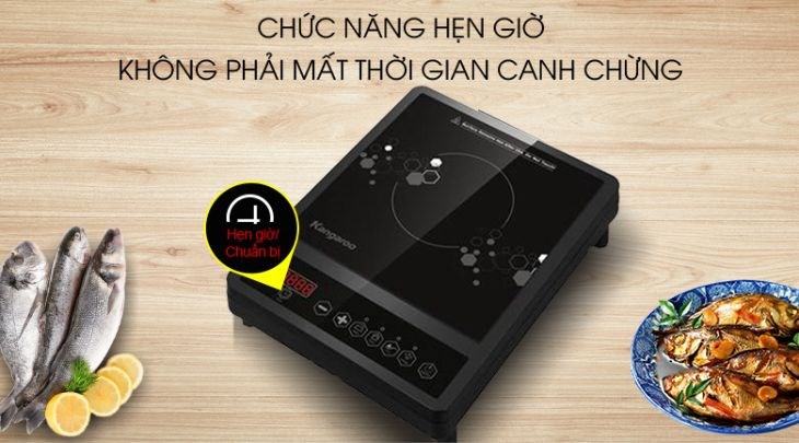 Bếp điện từ Kangaroo KG15IC1 có chế độ hẹn giờ nấu tiện dụng cho các gia đình bận rộn