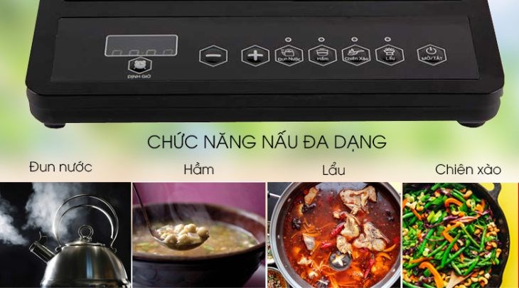 Bếp điện từ Kangaroo KG15IC1 phục vụ tốt cho bữa ăn gia đình với đa dạng chức năng nấu