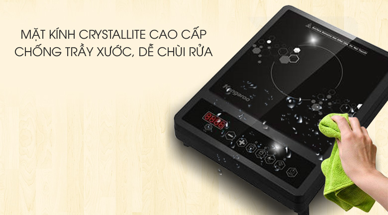 Bếp điện từ Kangaroo KG15IC1 trang bị mặt kính chịu nhiệt, chịu lực tốt