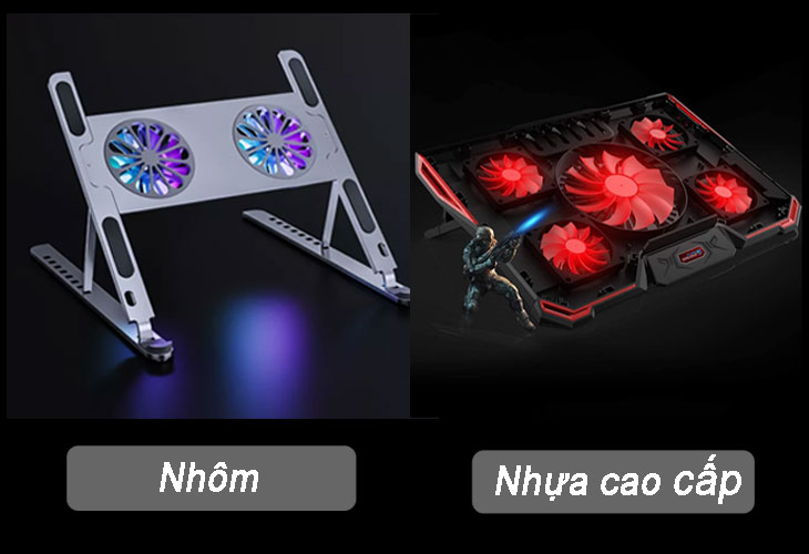 Chon đế tản nhiệt được làm từ nhôm hoặc nhựa cao cấp