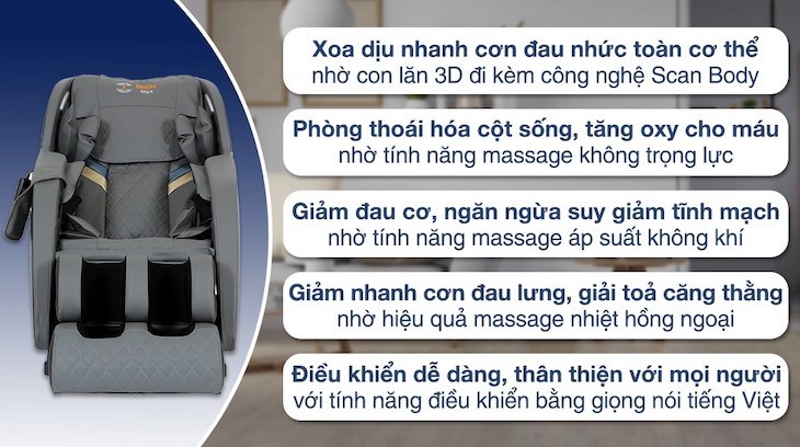 Sử dụng ghế massage Airbike đem đến nhiều lợi ích to lớn đối với sức khỏe