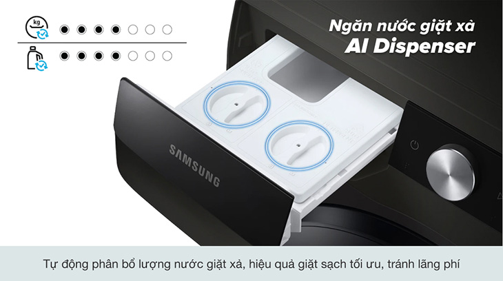 Công nghệ AI Dispenser có thể tự động phân bổ chất giặt tẩy, tiết kiệm thời gian thao tác cho người dùng