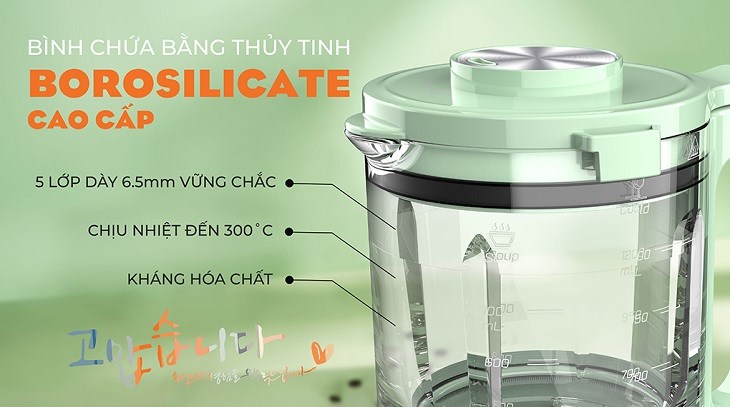 Máy làm sữa hạt Hawonkoo được thiết kế nhỏ gọn, màu sắc đa dạng trẻ trung, được làm bằng chất liệu an toàn, cao cấp