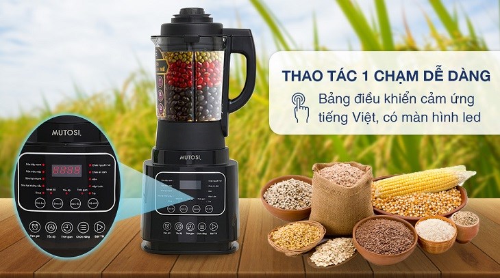 Máy làm sữa hạt Mutosi luôn chú trọng vào việc điều khiển máy đơn giản cùng với nhiều chương trình nấu hiện đại