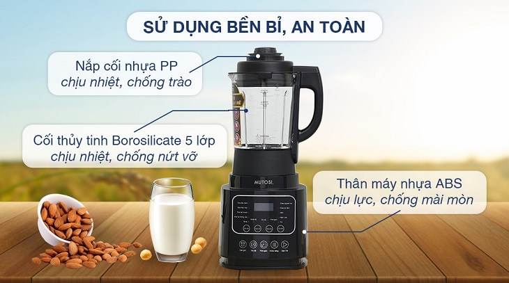 Máy sữa hạt Mutosi sở hữu thiết kế thời thượng, đẳng cấp với thiết kế chắc chắn