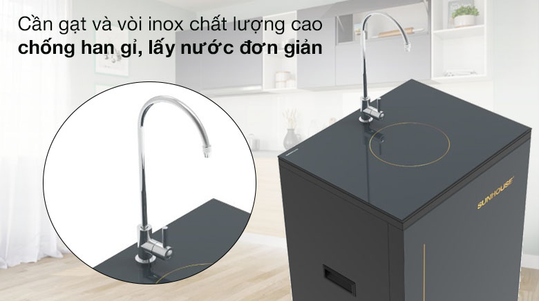 Máy lọc nước Sunhouse có thiết kế vòi lấy nước tiện lợi