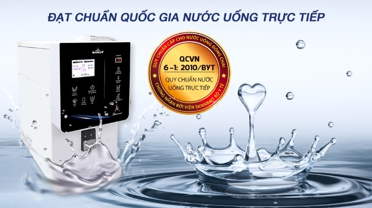 Máy lọc nước điện giải ion kiềm nóng nguội lạnh Robot IonQueen 912X 4 lõi 9 tấm điện cực cho ra nguồn nước sạch nhờ các lõi lọc