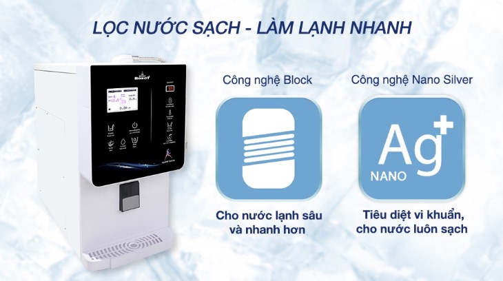 Máy lọc nước điện giải nóng nguội lạnh Robot IonQueen 912X được tích hợp một số công nghệ lọc khá an toàn