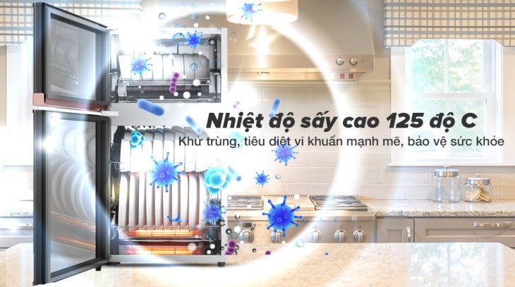 Máy sấy chén giúp khử trùng và diệt khuẩn hiệu quả
