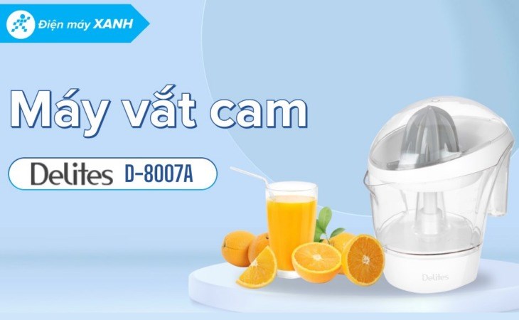 Máy vắt cam Delites 40W D-8007A hiện đang được kinh doanh với giá 490.000 đồng (giá cập nhật vào tháng 06/2023, có thể thay đổi theo thời gian)