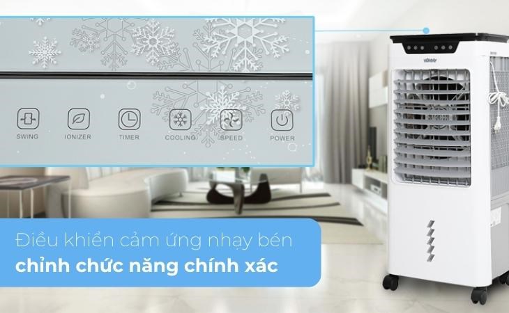 Quạt điều hòa Hommy RPD-80 có bảng điều khiển cảm ứng nhạy bén với nhiều chế độ gió tiện lợi
