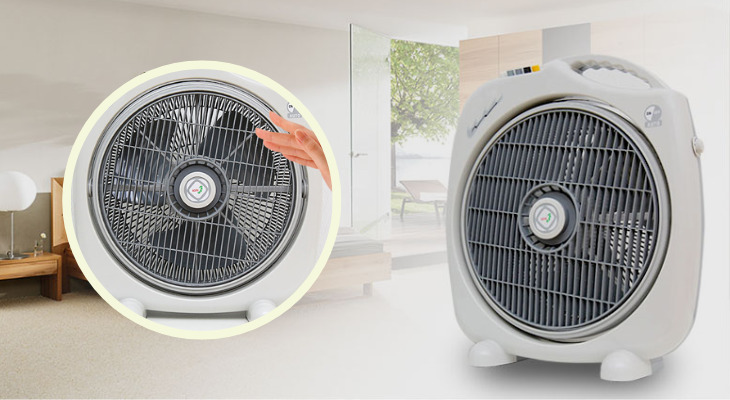 Quạt hộp Asia F16001 có lồng quạt đan khít an toàn cho trẻ nhỏ