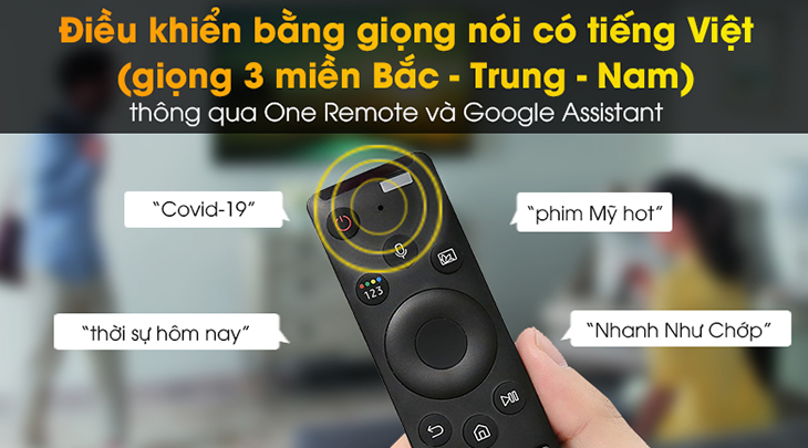 Dễ dàng điều khiển bằng giọng nói tiếng Việt 3 miền trên Smart Tivi Samsung 4K Crystal UHD 55 Inch UA55AU9000