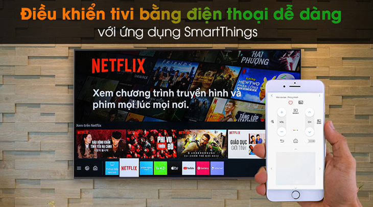 Điều khiển Smart Tivi Samsung 4K Crystal UHD 50 inch UA50AU8100 bằng điện thoại dễ dàng