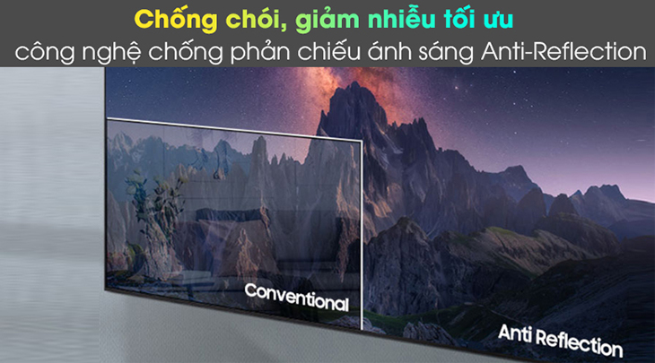 Giảm nhiễu với công Nghệ Anti-Reflection trên Smart Tivi Neo QLED 4K 55 inch Samsung QA55QN85A