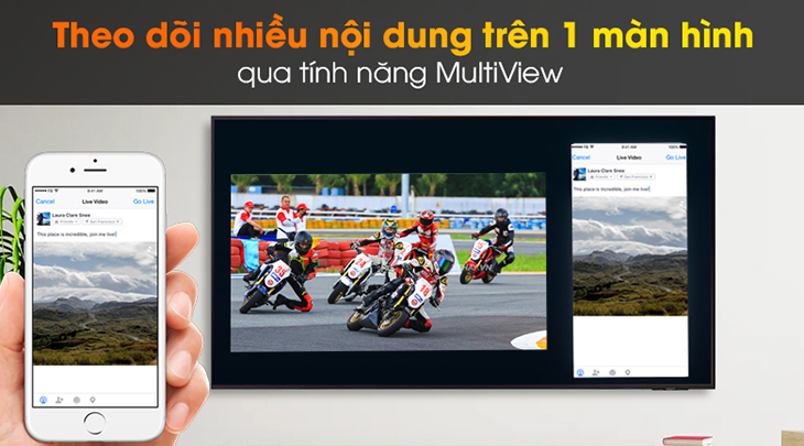 Smart Tivi Samsung 4K Crystal UHD 55 Inch UA55AU9000 đem lại tính năng Multi View cực tiện lợi