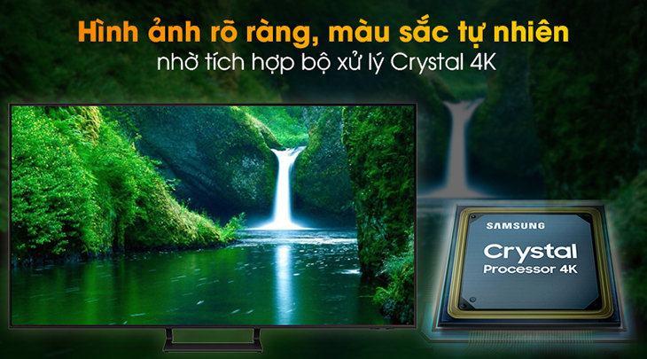 Smart Tivi Samsung 4K Crystal UHD 55 Inch UA55AU9000 truyền tải màu sắc tự nhiên nhờ bộ xử lý Crystal 4K