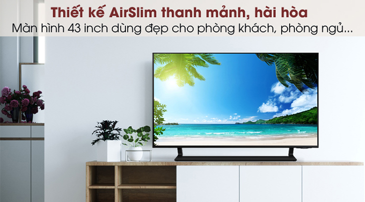 Thiết kế AirSlim trên Smart Tivi QLED 4K 43 inch Samsung QA43Q65A