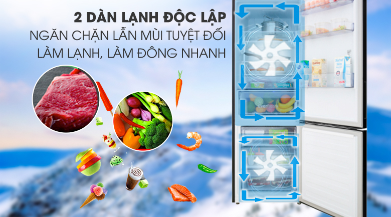 Làm lạnh nhanh với hai dàn lạnh độc lập