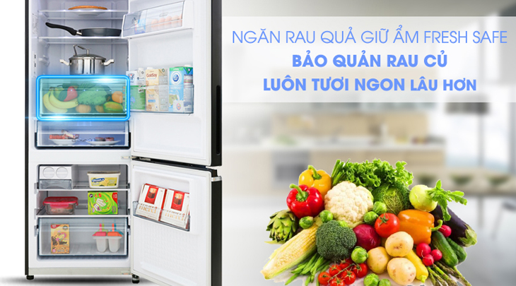 Duy trì độ ẩm 90% giúp rau củ quả tươi ngon