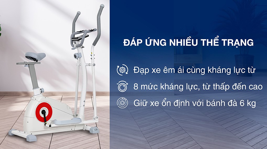 Xe Đạp Tập Thể Dục Airbike Sport MK-286 có yên phù hợp với gia đình có nhiều thành viên