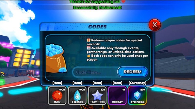 Chi tiết cách nhập code Anime Advance mới nhất: kiểm tra thông báo nhận quà thành công sau khi bấm Redeem