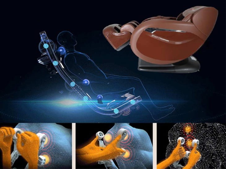 Con lăn massage 5D được trang bị công nghệ cảm biến quang tác động đến nhiều huyệt đạo trên cơ thể một cách chính xác hơn