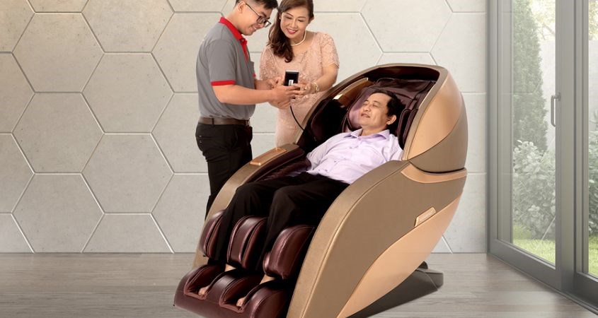 Công nghệ AI trên ghế massage tăng cường lưu thông máu, giúp người dùng giảm căng thẳng, mệt mỏi sau ngày làm việc