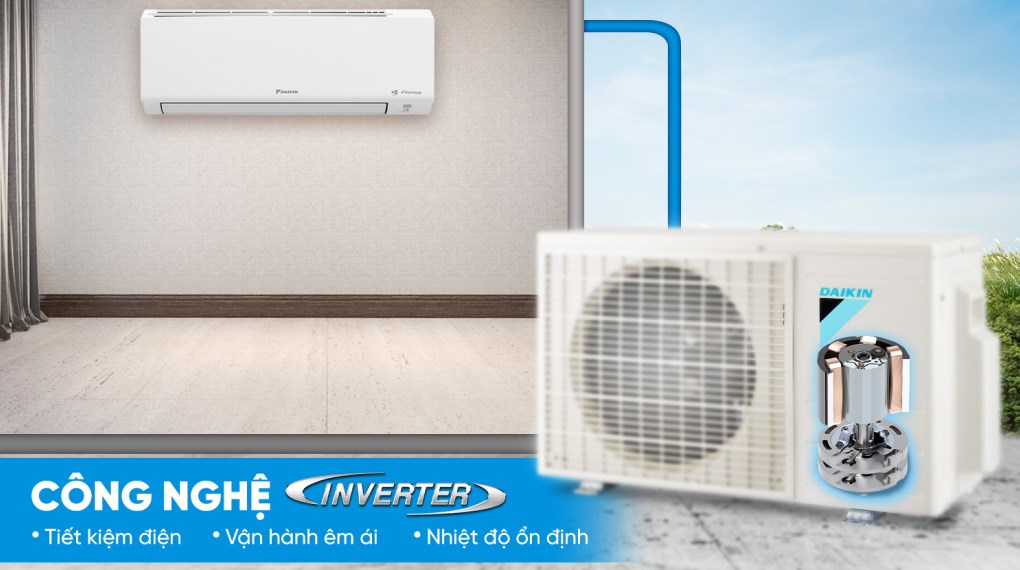 Máy lạnh Daikin Inverter 1 HP ATKB25YVMV tiết kiệm điện hiệu quả