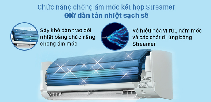 Loại bỏ nấm mốc, vi khuẩn lên đến 99,9% với công nghệ lọc khí Streamer của Daikin