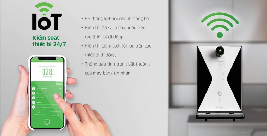 Công nghệ vạn vật IoT giúp kiểm soát hoạt động máy lọc nước 24/7