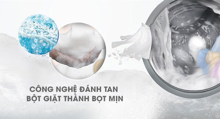 Công nghệ đánh tan bột giặt thành bọt mịn