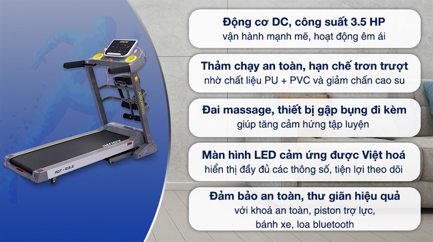 Máy Chạy Bộ Aguri AGT-123LE có công suất 3.5HP