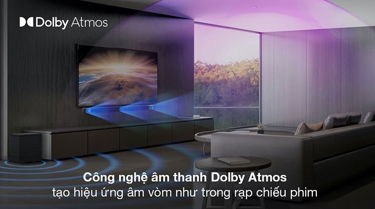 Bộ loa thanh Klipsch Cinema 800 800W trang bị công nghệ Dolby Atmos tạo hiệu ứng âm thanh trên cao, âm vòm lan tỏa rộng khắp không gian cho cảm giác lôi cuốn