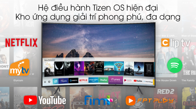 Đánh giá dòng Smart TV màn hình cong 4K RU7300 - Hệ điều hành