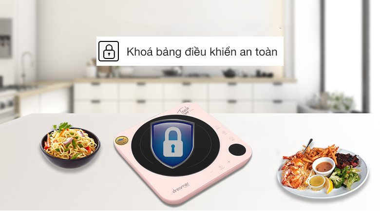 Bếp từ Dreamer có chức năng khóa lệnh điều khiển an toàn cho trẻ nhỏ