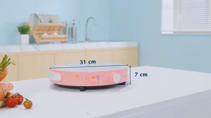 Tổng quan thiết kế bếp từ Hawonkoo màu hồng trẻ trung